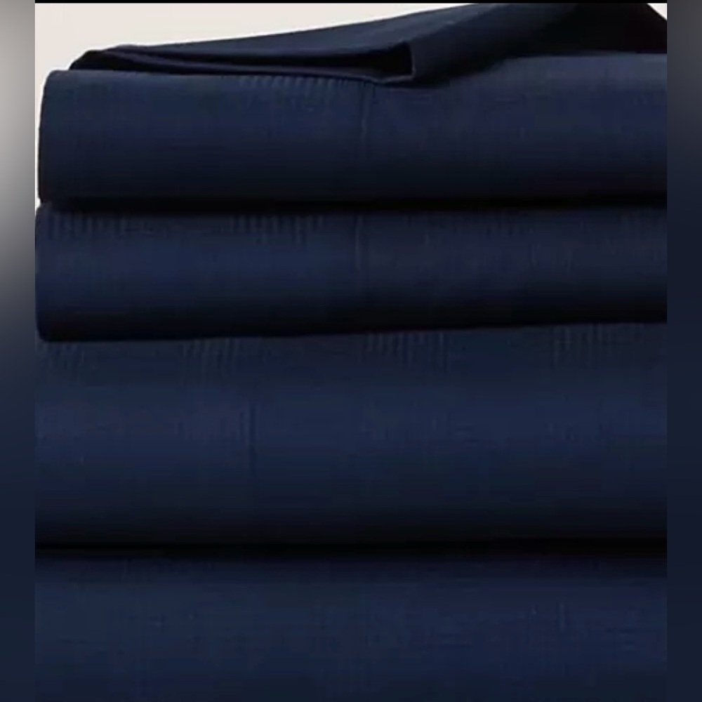 FULL FLAT SHEET RALPH LAUREN HOME 300TC $200 NEW ORGANIC SATEEN LOVAN PLAID NAVY
